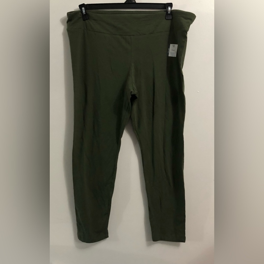 High rise women’s Leggings pull on green.XXXL(22)